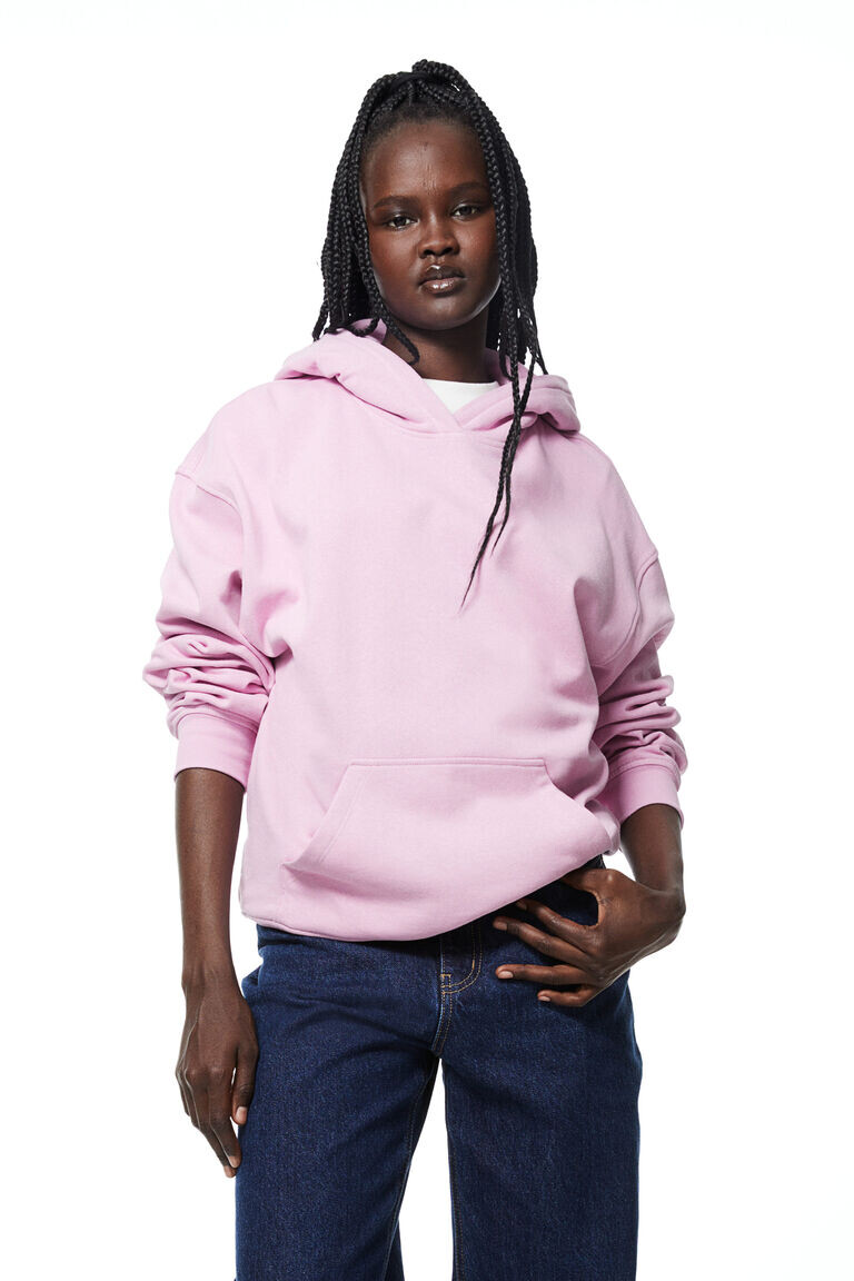 

Толстовка женская H&M оверсайз с начесом, розовый