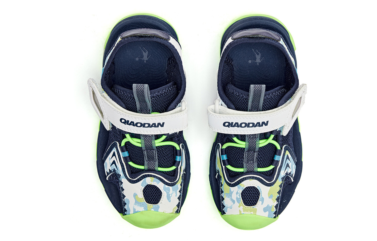 Детские сандалии для дошкольников Qiaodan, цвет Silent Blue/Shadow Green — фото 4