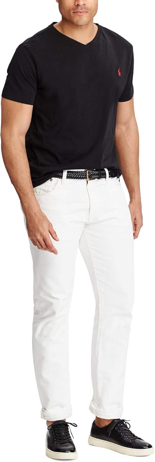 Мужская футболка Polo Ralph Lauren с V-образным вырезом, Basic Black — фото 3