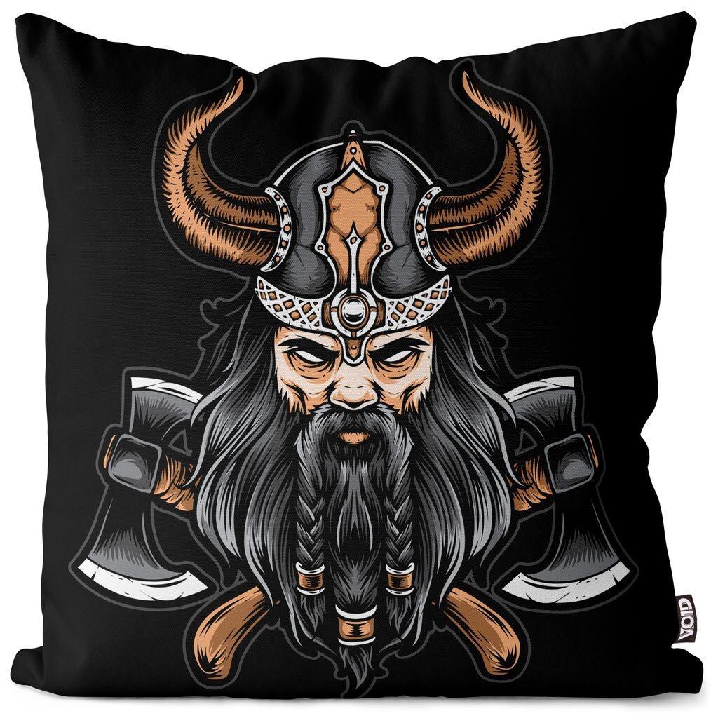 

VOID Nordic Warrior Viking Чехол на подушку Полиэстер Водонепроницаемая подушка для улицы и дома Размер: 60 x 60 см