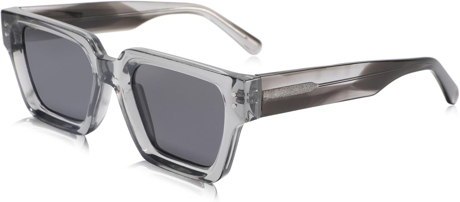 

Поляризованные солнцезащитные очки в квадратной оправе для женщин и мужчин, изготовленные из материалов TR90 и ацетата, в модном стиле с возможностью нанесения логотипа на заказ Generic, Grey