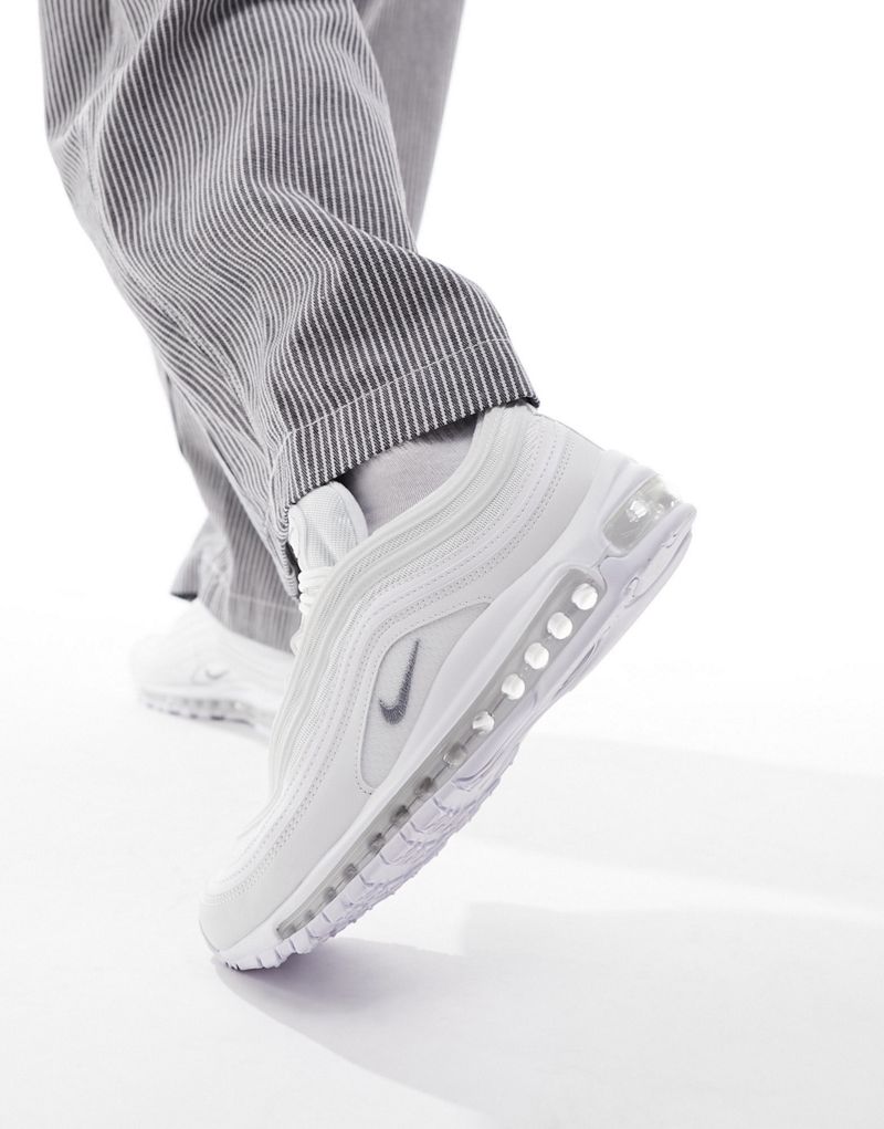 

Nike Air - Max 97 - тройные белые кроссовки, Белый, Nike Air - Max 97 - тройные белые кроссовки