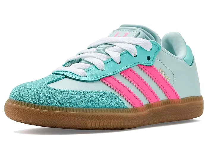 Кроссовки футзальные Samba Messi Adidas Kids, Halo Mint/Lucid Pink/Flash Aqua