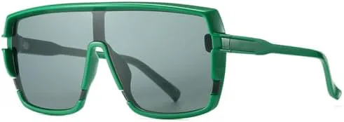 

Солнцезащитные очки большого размера 2027 года для женщин и мужчин. Модные солнцезащитные очки в винтажном стиле. Спортивные очки-маска MTZJH, Green Green