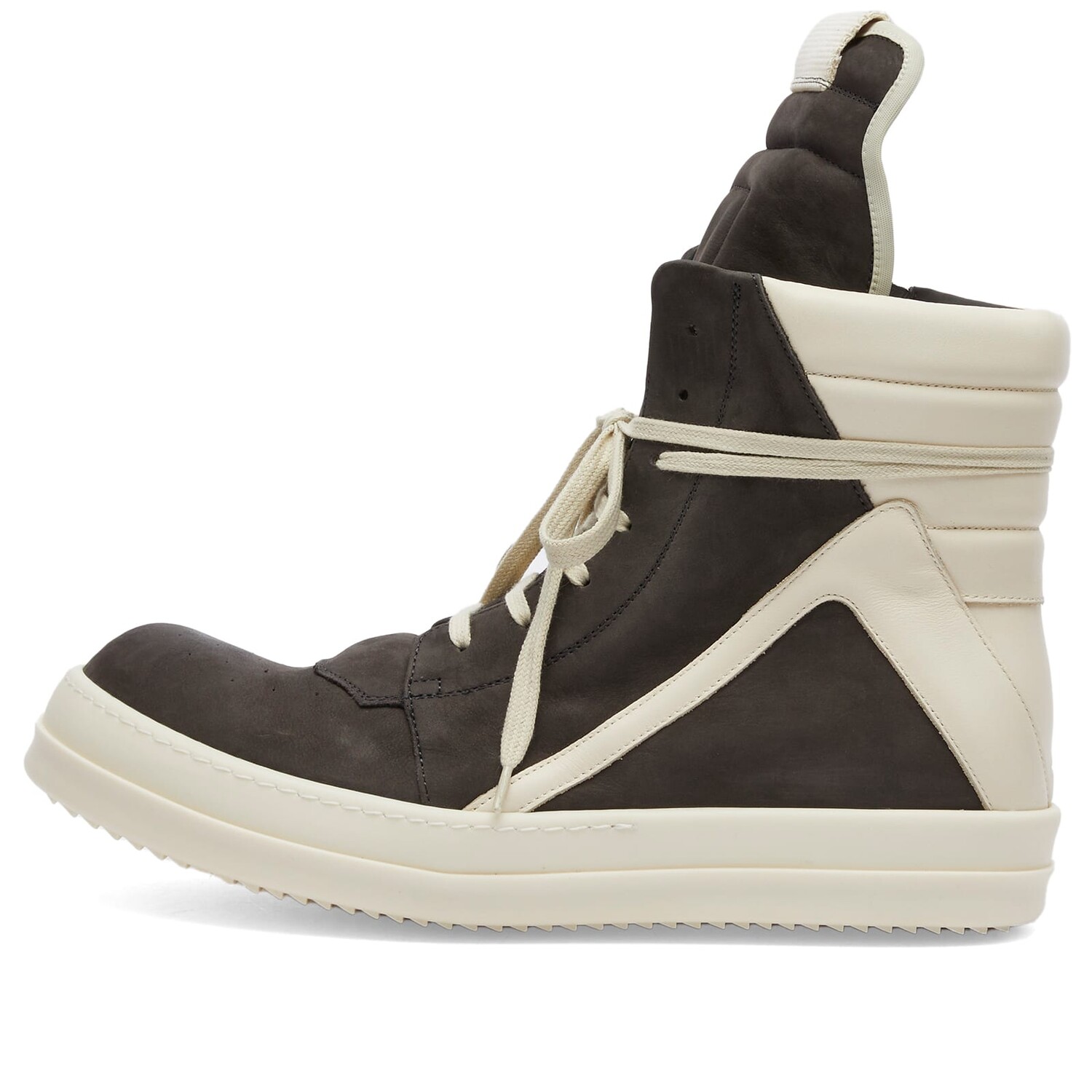 

Кроссовки Rick Owens Nubuck Geobasket Sneakers, цвет Dark Dust & Milk