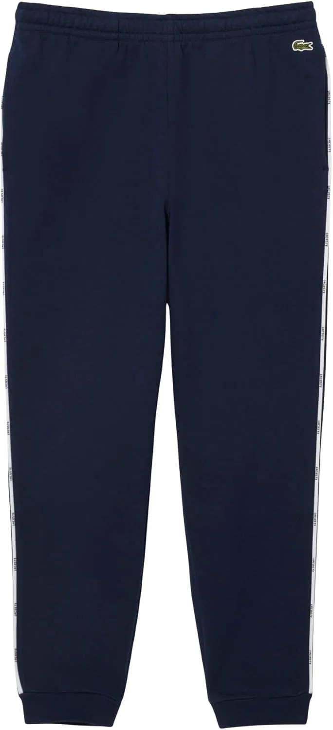 Спортивные брюки Lacoste мужские, хлопковый флис, с логотипом, черный