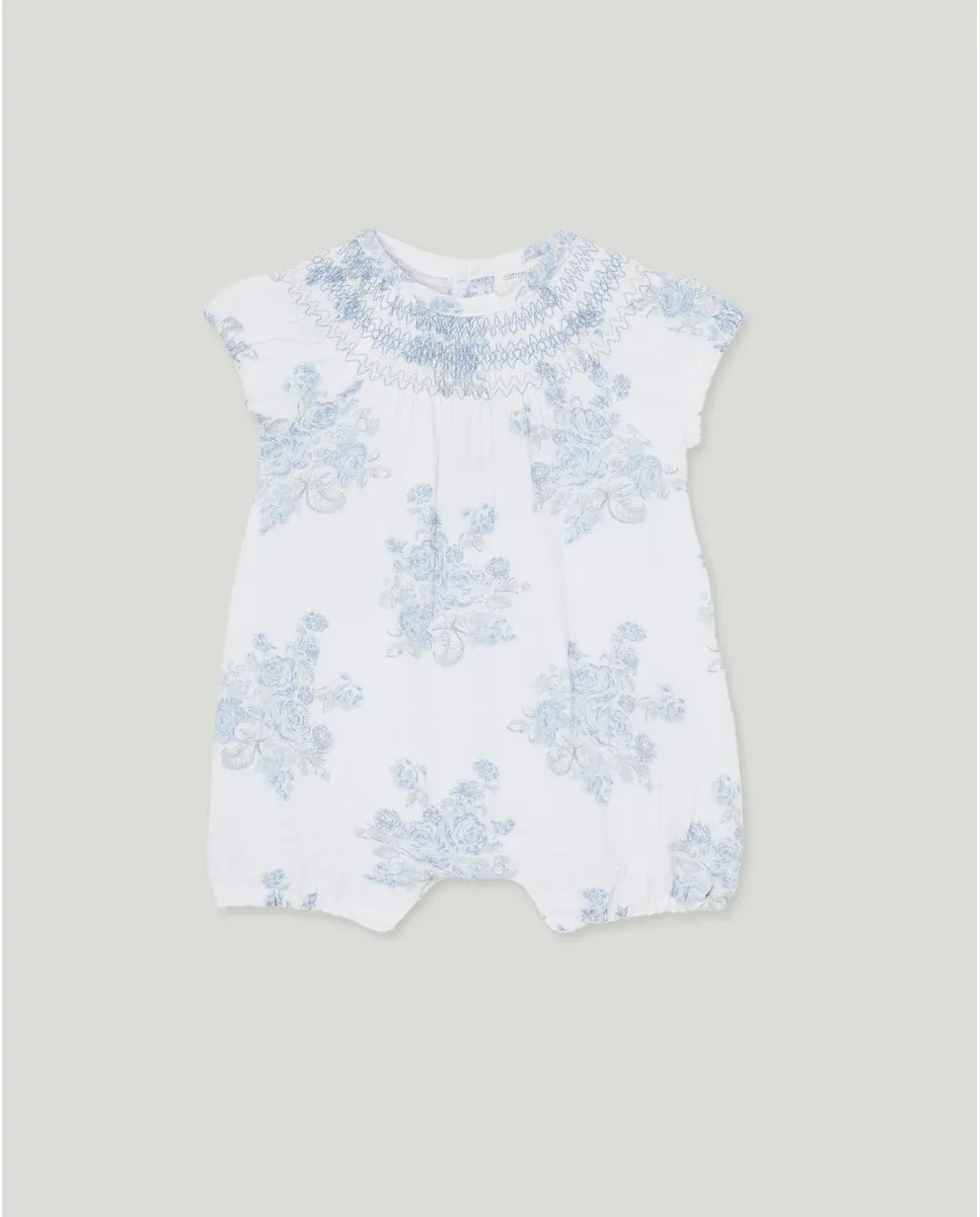 

Короткий комбинезон для девочки Cotton Juice, белый