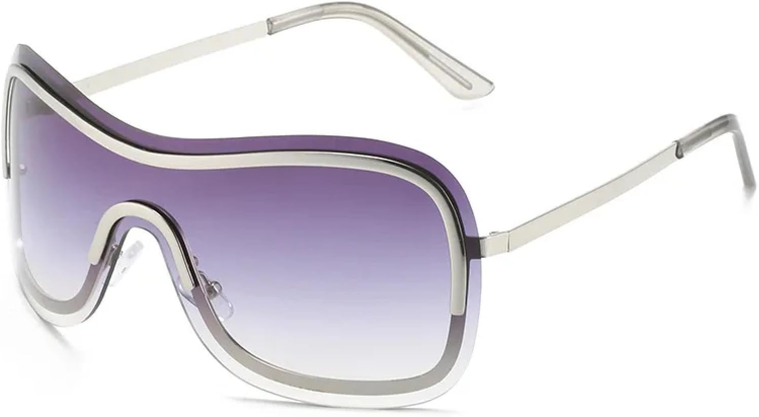 

Большие солнцезащитные очки для женщин, сексуальные цельные солнцезащитные очки для женщин, модные солнцезащитные очки с градиентным переходом для мужчин, без оправы, защита от УФ-излучения UV400 TKKTLLT, Silver Gray