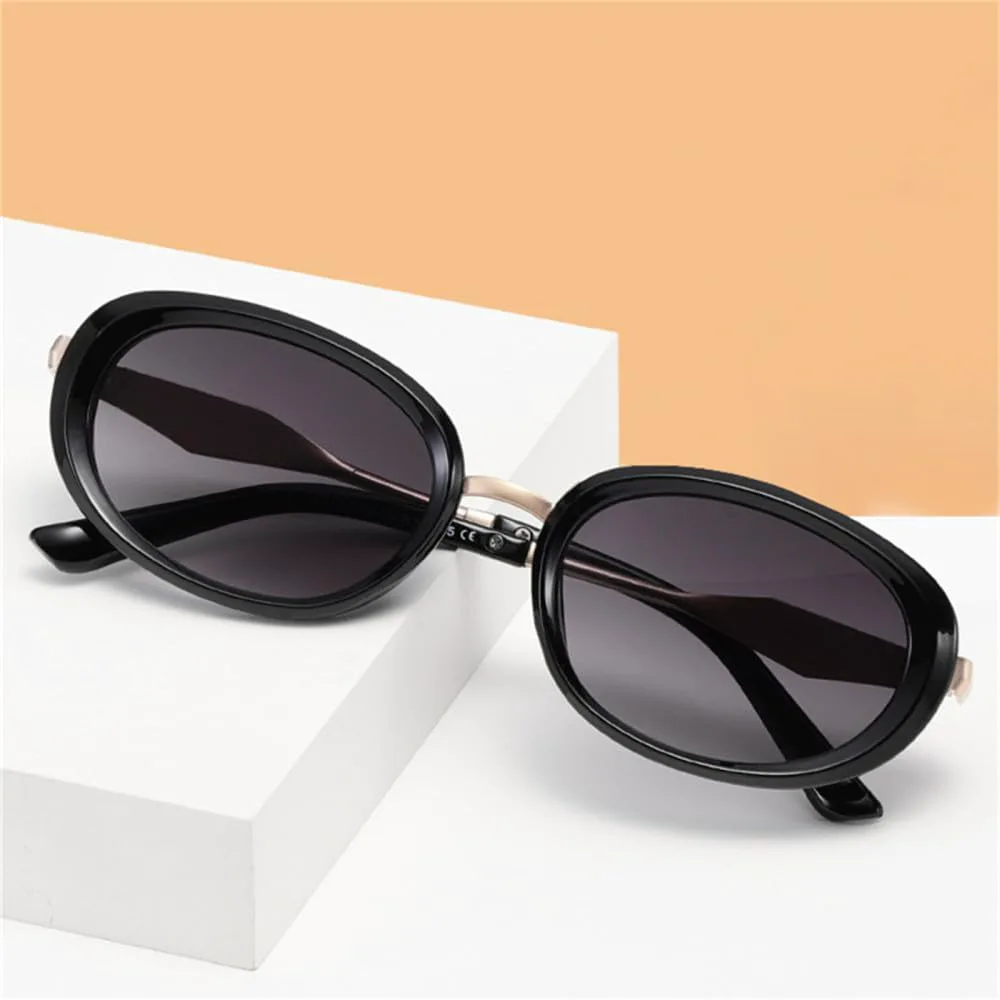 

Винтажные женские овальные солнцезащитные очки с градиентным переходом цвета, солнцезащитные очки UV400 для мужчин, панк-солнцезащитные очки HDUBFY, Black Gun Grey