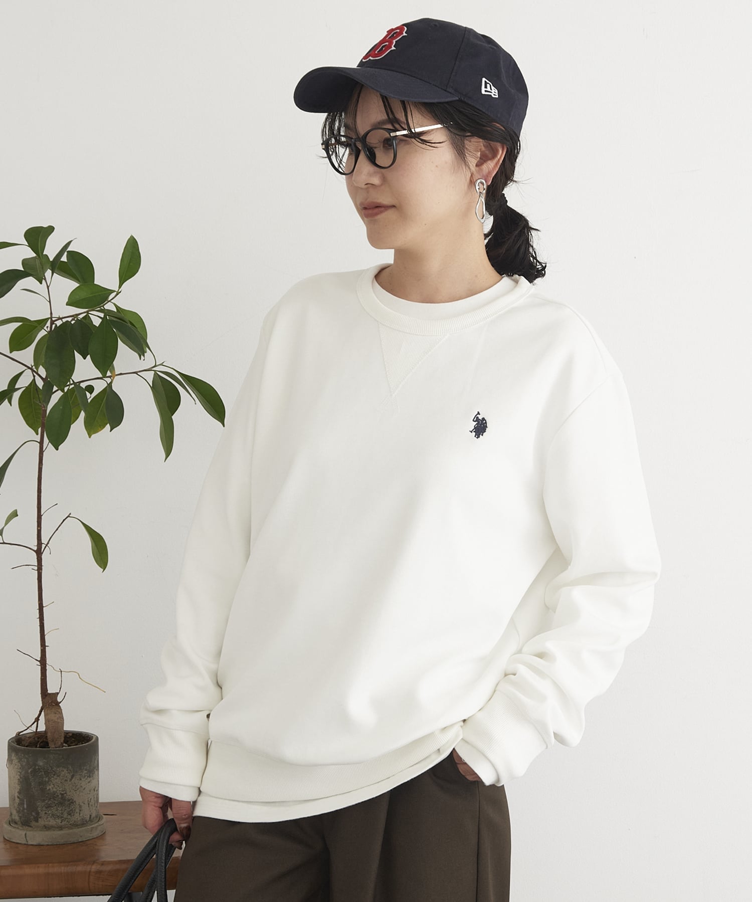 Толстовка US POLO ASSN./One-Point Logo Double-Face с трехниточной строчкой ST. U.S. Polo Assn., WHT — фото 4