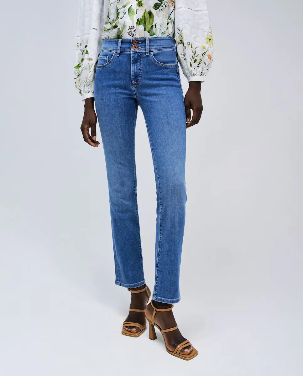 

Секретный толчок в прямых женских джинсах Salsa Jeans, синий