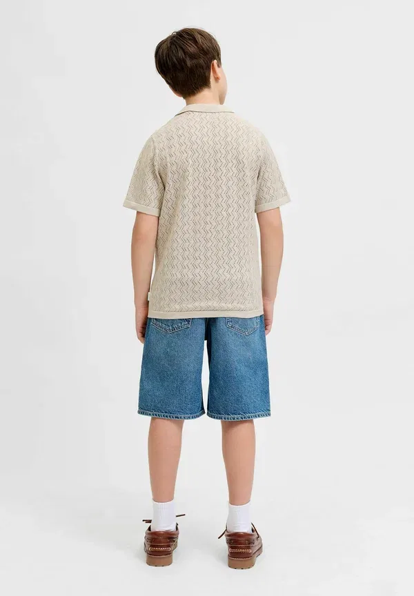 Детское трикотажное поло Jack & Jones Junior, серый — фото 3