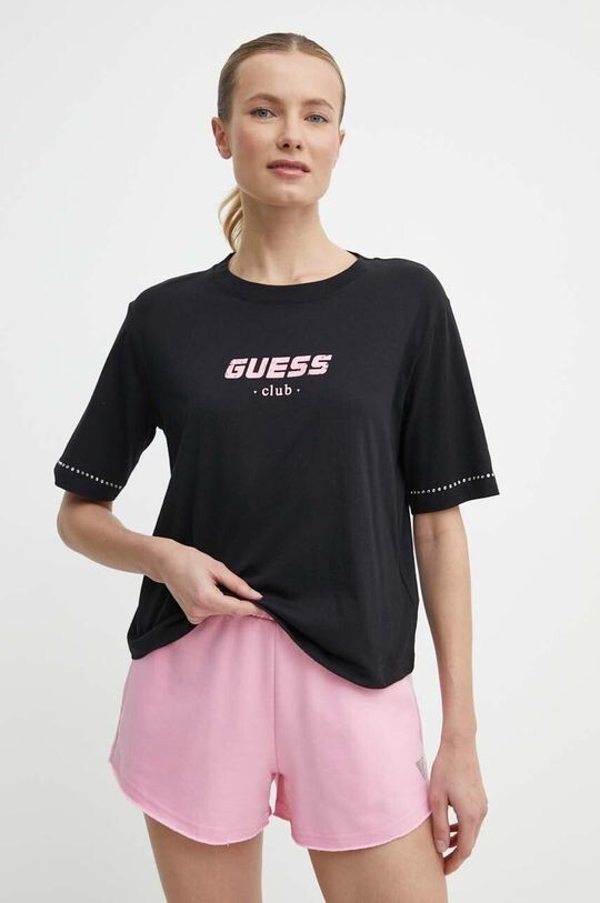 

Хлопковая футболка Guess, черный