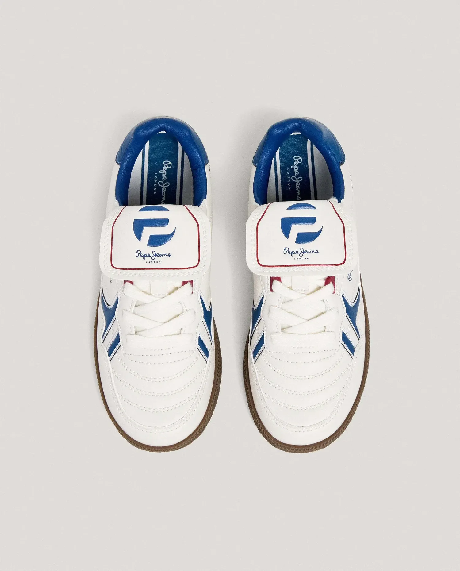 Детские кроссовки с эффектом кожи, подошва cupsole Pepe Jeans, белый — фото 2