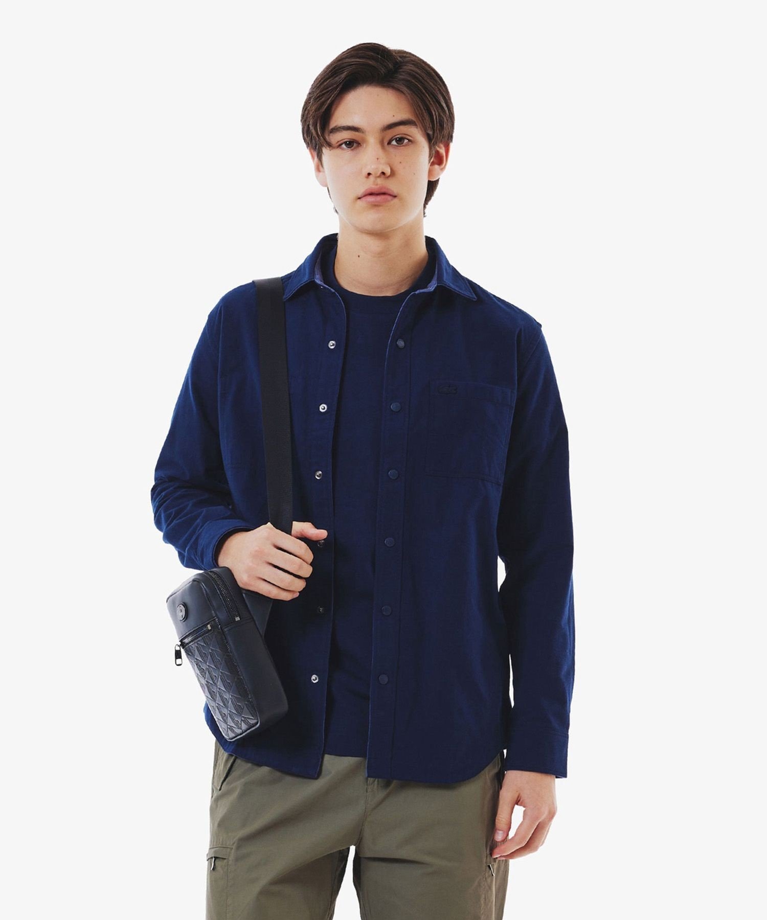 Двусторонняя рубашка на пуговицах LACOSTE, Navy
