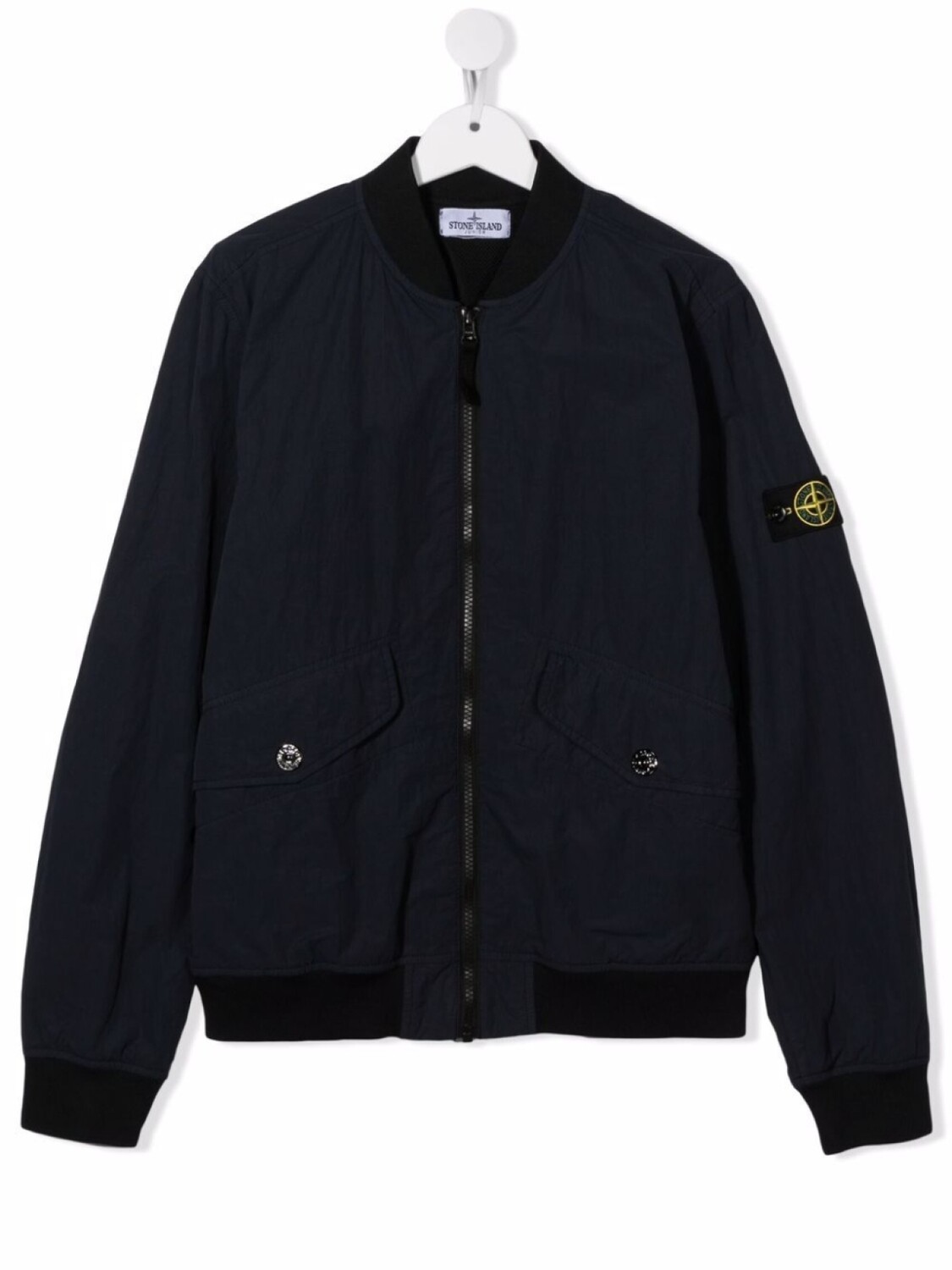 

Stone Island Junior бомбер с нашивкой-логотипом, синий