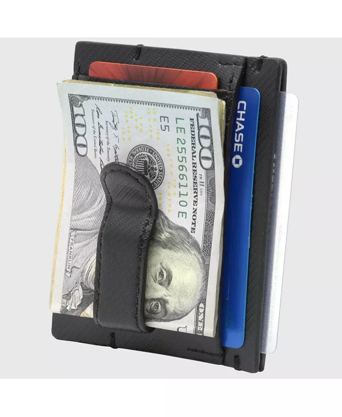 

Мужской RFID-кошелек Double Diamond для переднего кармана с денежным зажимом в минималистичном стиле Alpine Swiss, черный