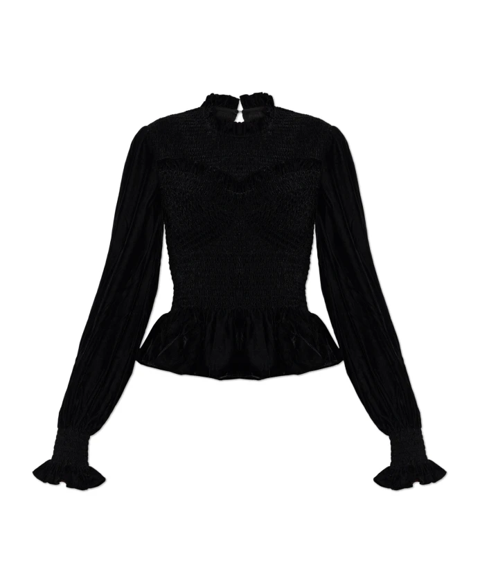 

Велюровый топ Джуно Allsaints, черный