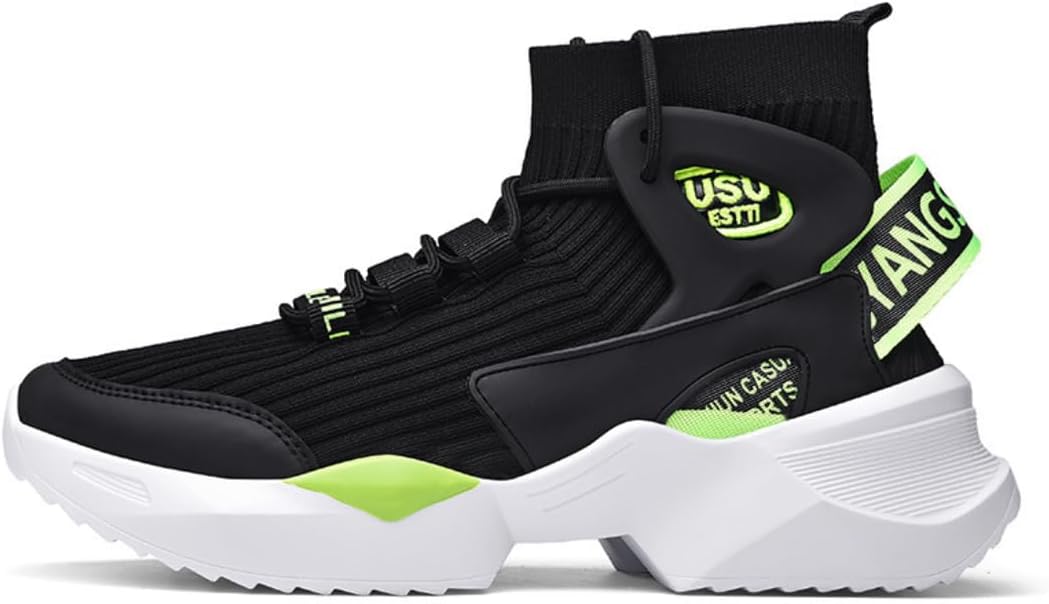 

Мужские высокие кроссовки с нескользящей подошвой, мягкой подошвой, для повседневной носки и ходьбы, дышащие, модные беговые кроссовки Lexamen, зеленый