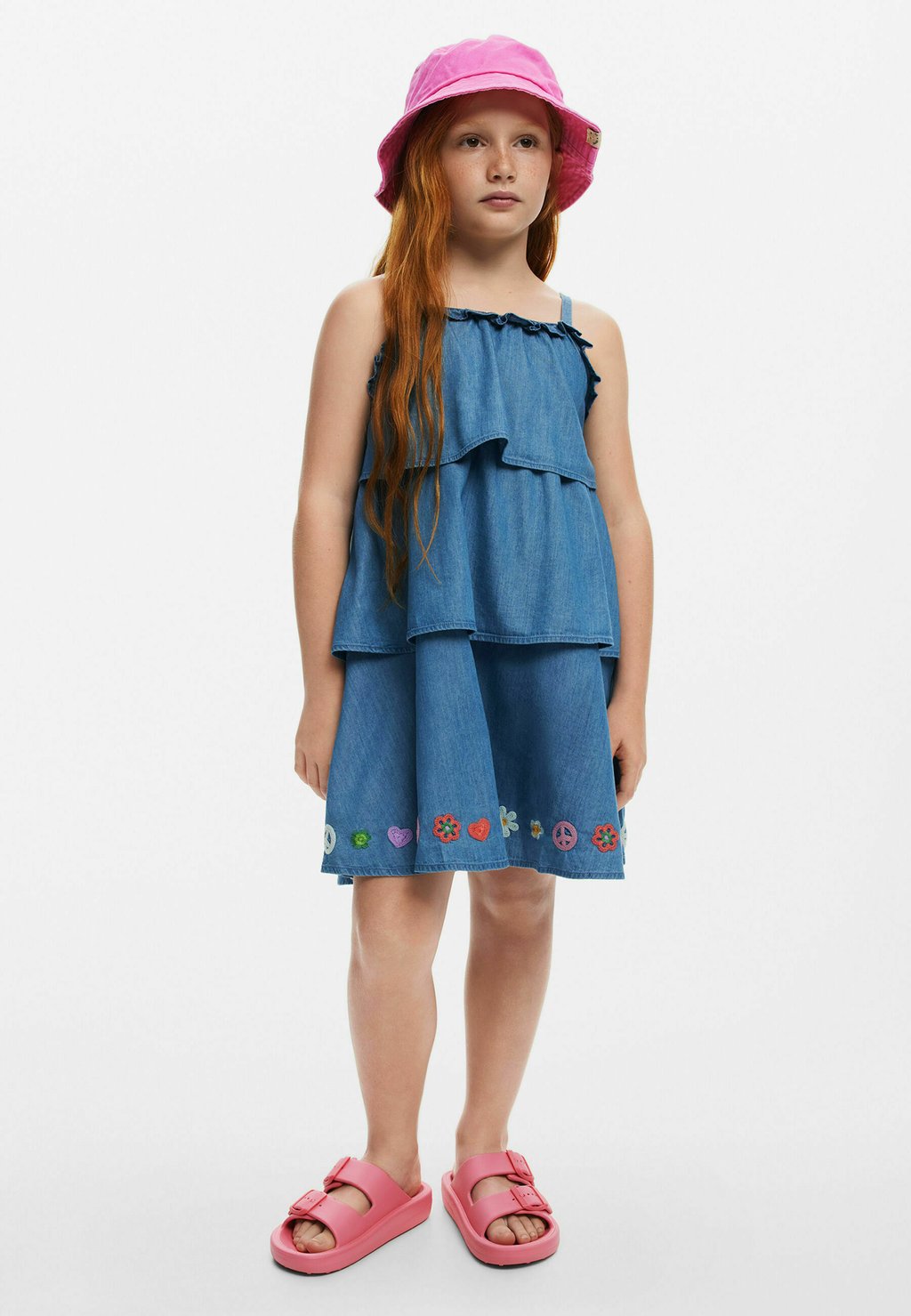 

Платье из денима RUFFLED SHORT Desigual, синий
