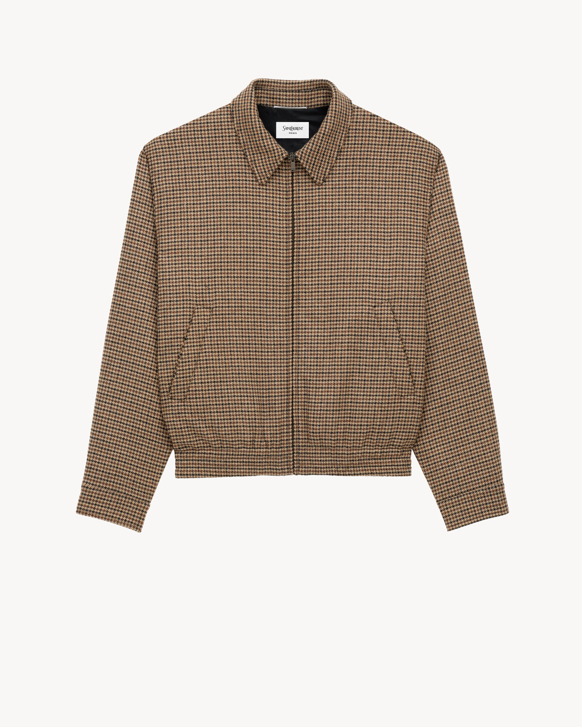 

Стеганая куртка в узор "щенячий зуб" Saint Laurent, бежевый