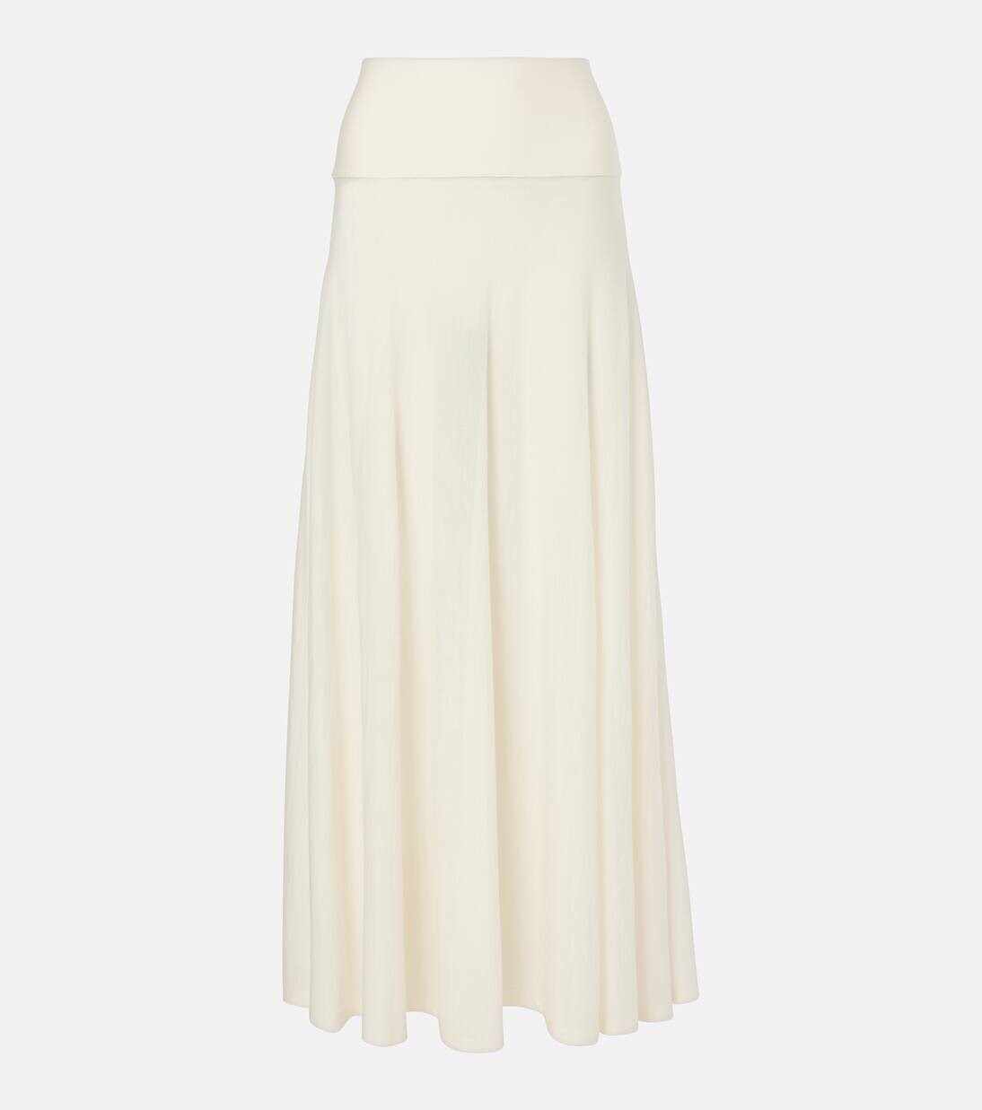 

Юбка миди из смесовой шерсти Alaïa, цвет blanc naturel