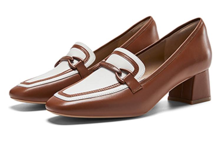 Женские туфли на платформе с массивным каблуком 5 см NINE WEST, светло-розовый экрю — фото 4