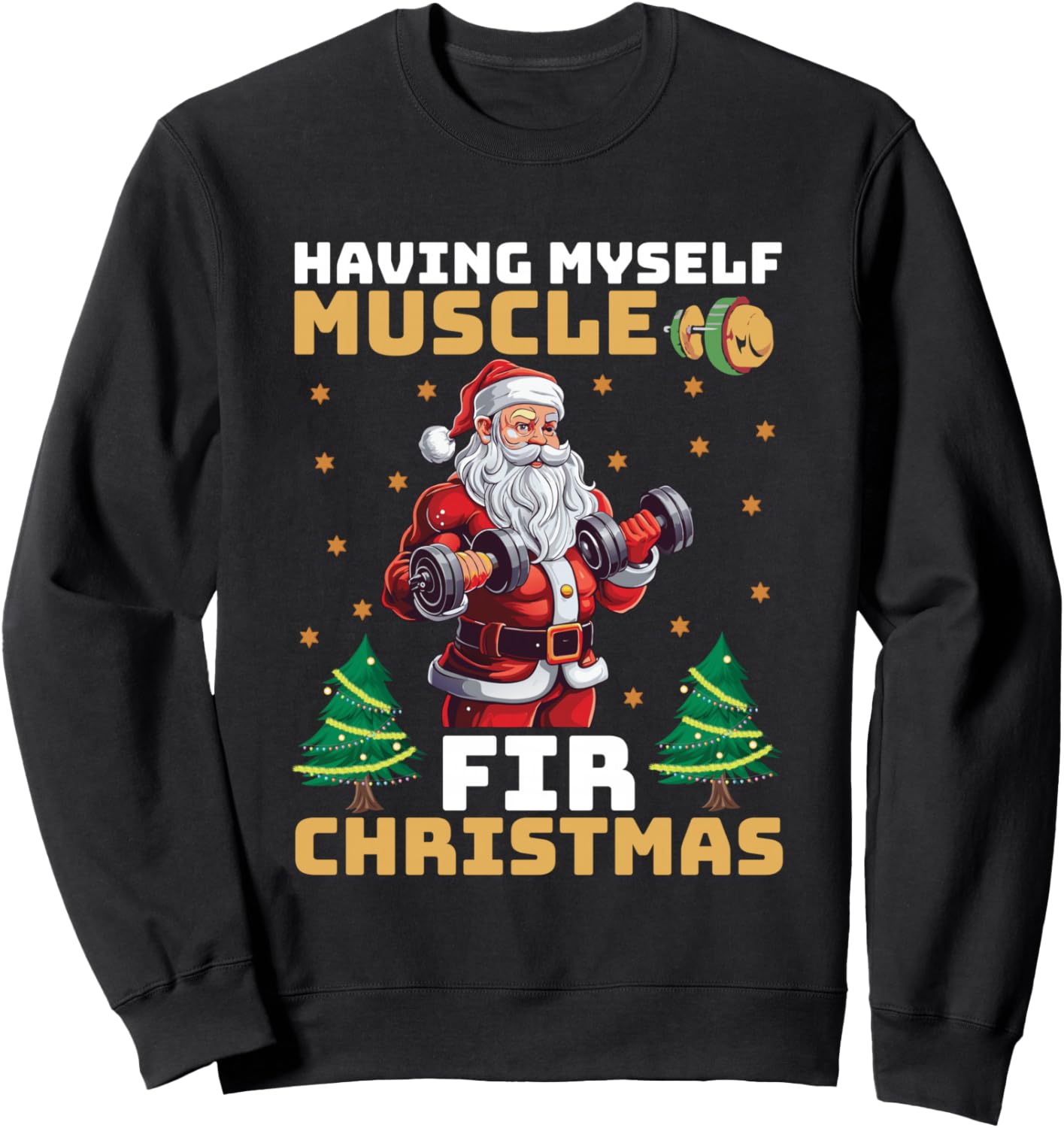 

Толстовка с изображением мускулов для Рождества и Санты Festive Bodybuilding Santa Christmas Fitness, черный