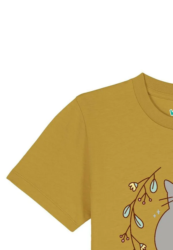 Футболка с принтом единорога и кошки Watapparel, Ochre — фото 3