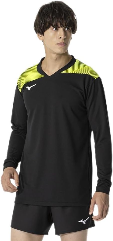 

Футболка Mizuno V2MAB123, игровая футболка, с длинным рукавом, с графическим принтом, унисекс, для взрослых, черный/желтый