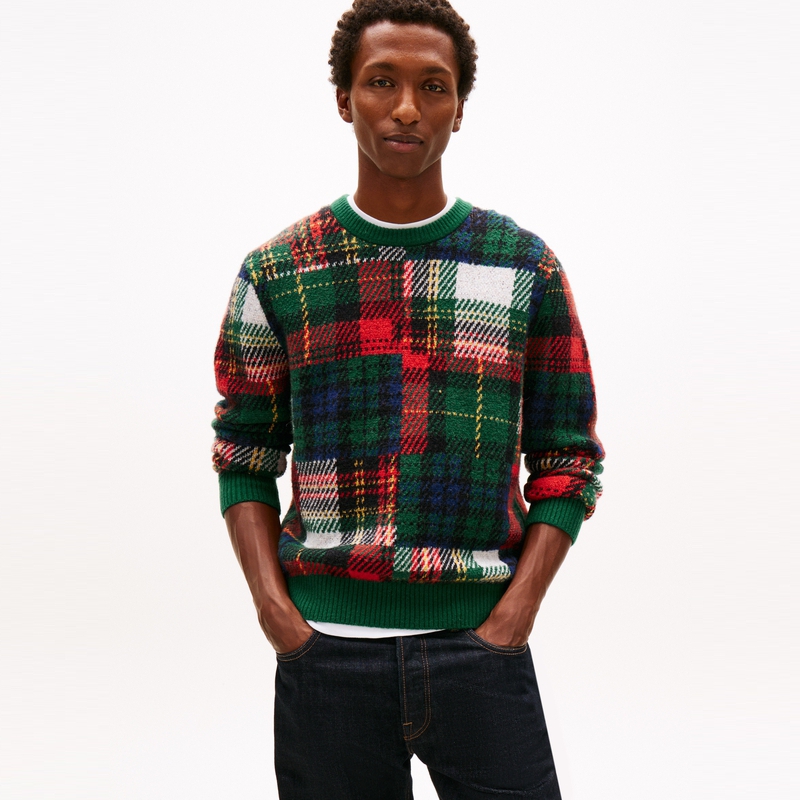 Свитеры мужские разноцветные клетка L6K Tommy Hilfiger, мультиколор — фото 4