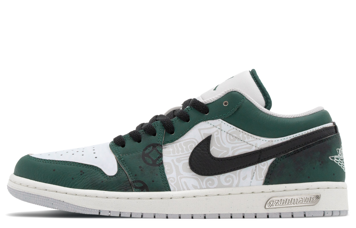 

Кроссовки баскетбольные Air 1 Bronze Abrasion Resistant низкие винтажные мужские Jordan, зеленый/белый