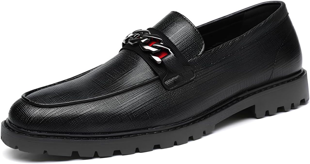 

Мужские туфли-лоферы с закрытым носком и скользящей подошвой, с антискользящей подошвой, для формального делового стиля Generic, черный