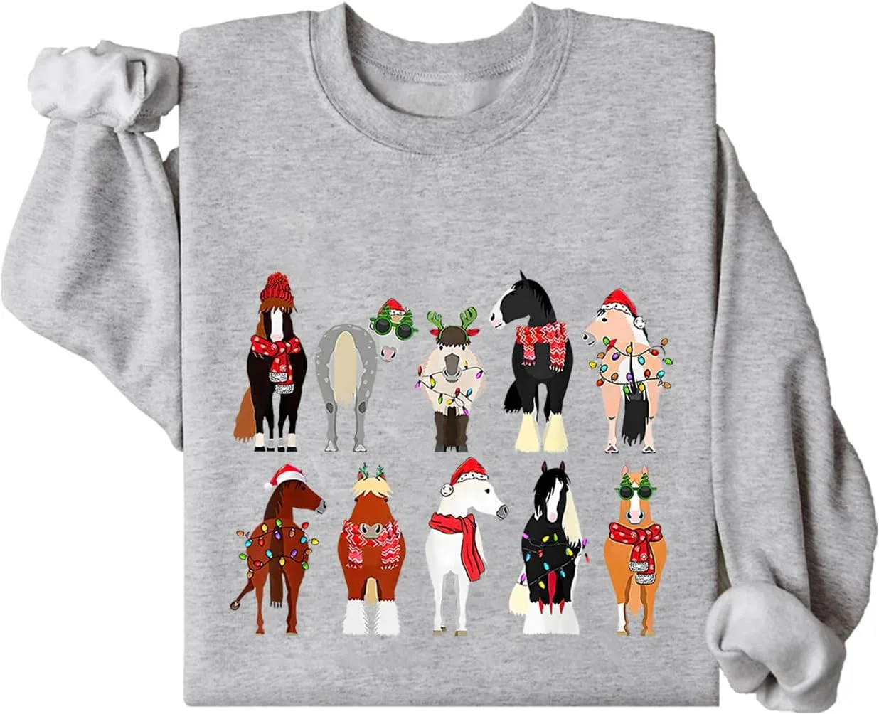 

Рождественский худи с лошадью, Long Sleeve