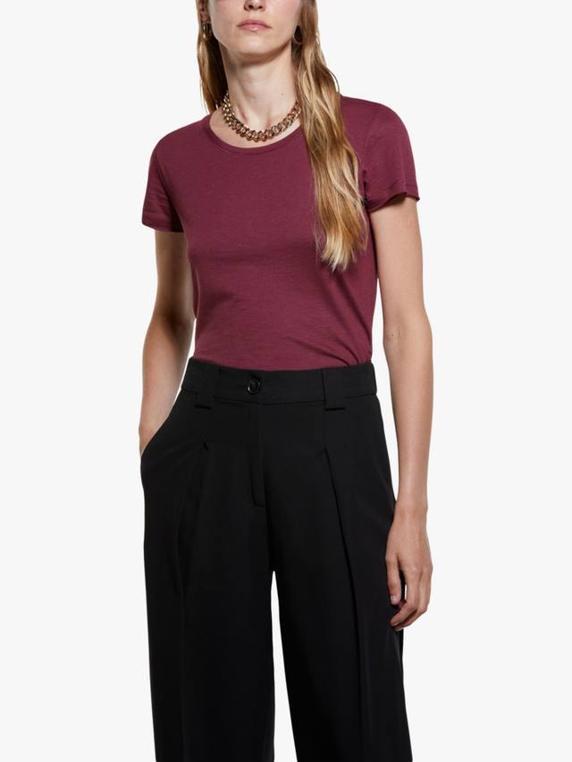 

Футболка с круглым вырезом из хлопковой смеси SISLEY, Bordeaux