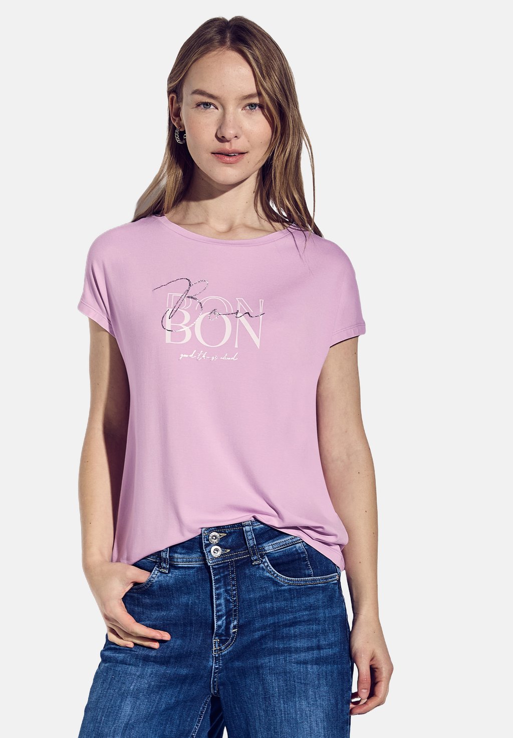 

Футболка с принтом MIT WORDING Street One, цвет Rosa