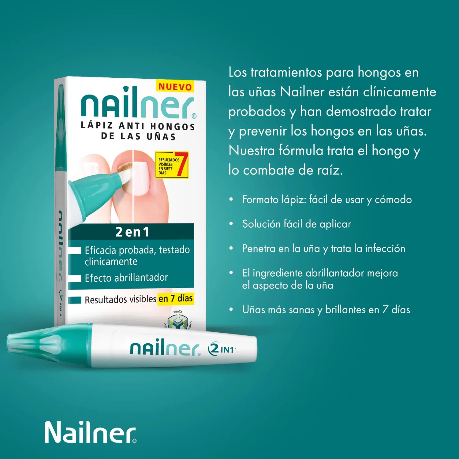 Карандаш для ногтей «Lápiz Anti-hongos Uñas 2 en 1» 4 мл от NAILNER Nailner — фото 2