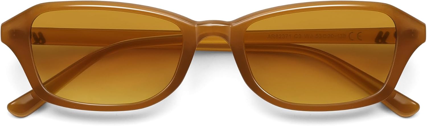 

Ретро-солнцезащитные очки «кошачий глаз» квадратной формы для женщин и мужчин, модные прямоугольные солнцезащитные очки в стиле 90-х, защита от УФ-излучения AR82371 HERJOUR, C3 Orange/Yellow Grading