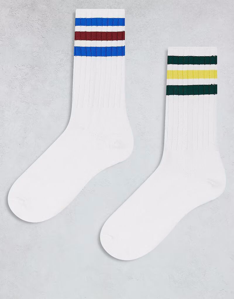 

Adidas Originals, 2 пары разноцветных ребристых носков