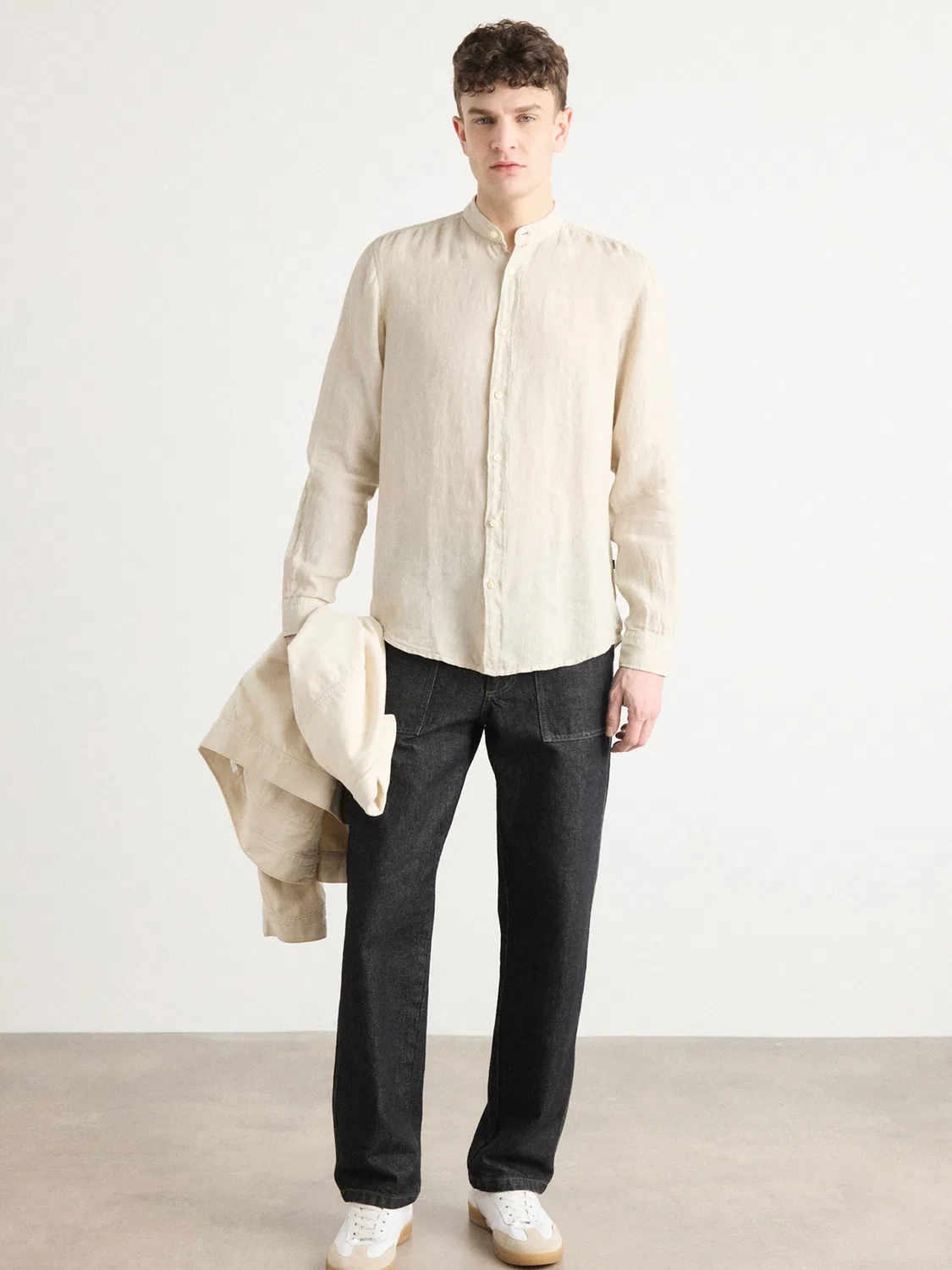 Рубашка Boss Regular fit Button Up Shirt Race_1 бежевого цвета — фото 4
