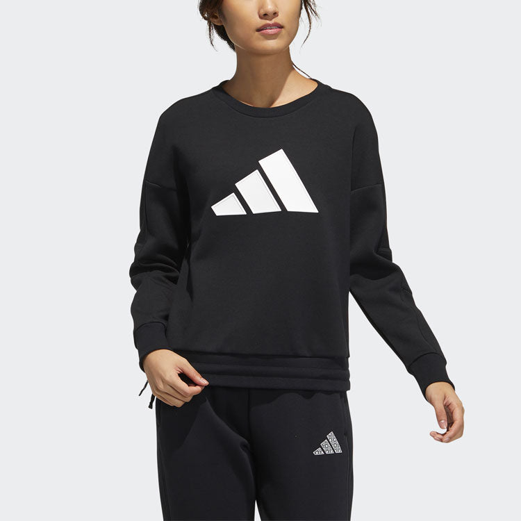 Худи (WMNS) adidas Str Sweat Athleisure Casual Sports Printing Logo Round Neck Pullover Black Hoodie — фото 3