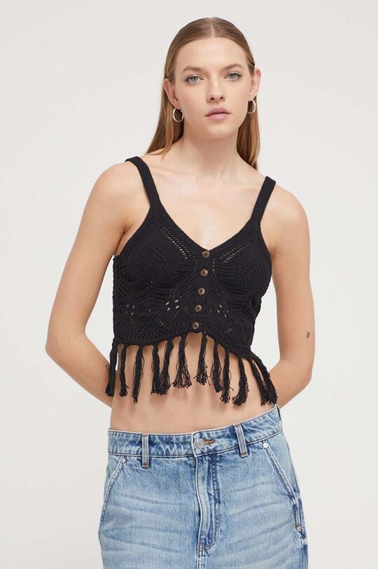 

TOP Пляжный топ из хлопка MADAGASCAR Desigual, черный