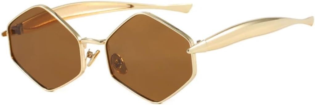 

Солнцезащитные очки с защитой от УФ-излучения UV400 | Металлическая оправа «кошачий глаз» | Линзы конфетных цветов для занятий спортом на открытом воздухе и путешествий DSVIGF, Golden Tea