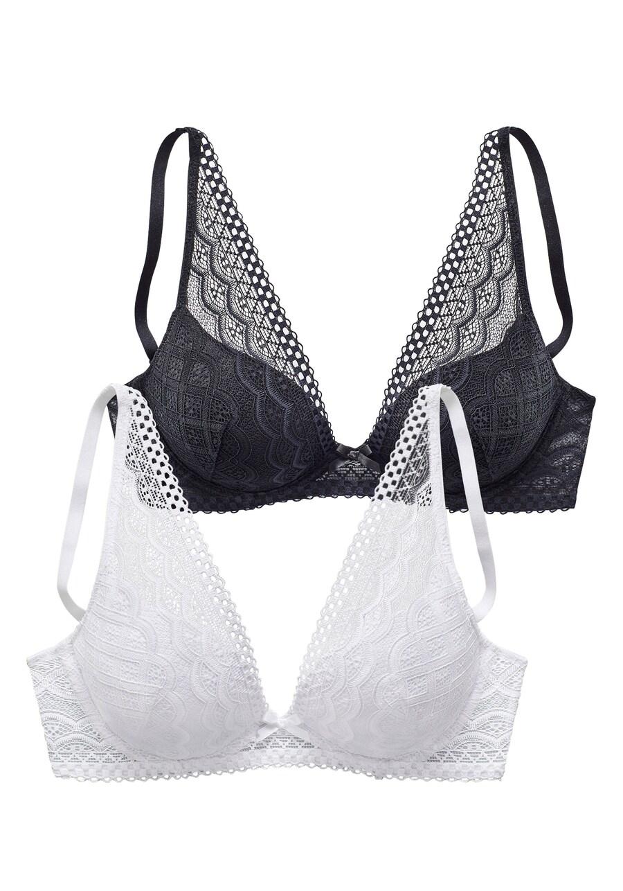 

Бюстгальтер на косточках PETITE FLEUR Push-up Bra, черный/белый