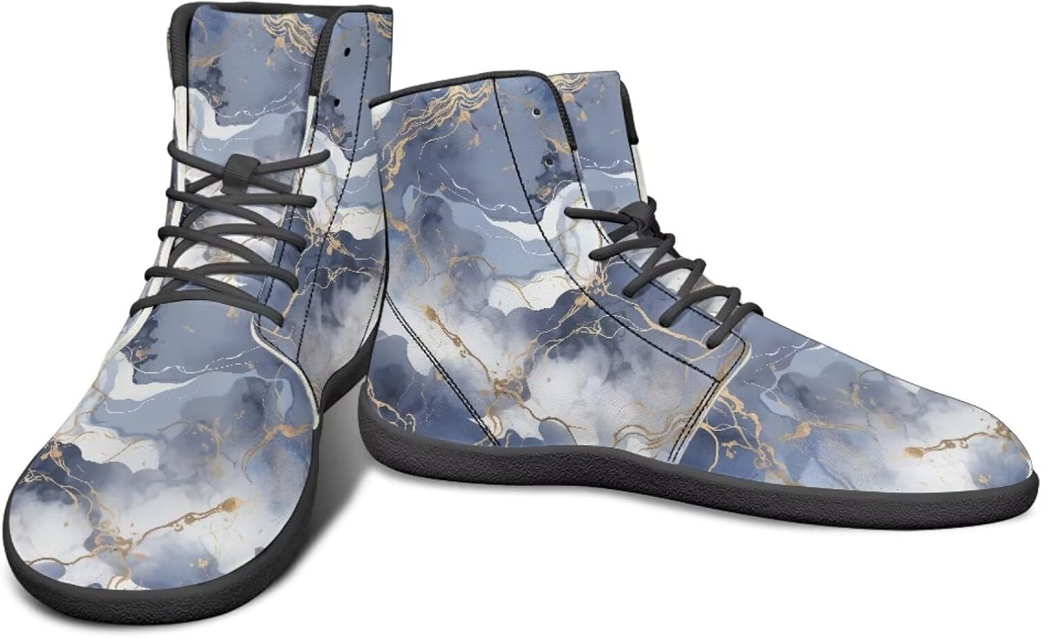 

Высокие легкие кроссовки с мраморным дизайном Watdotory, белый/синий