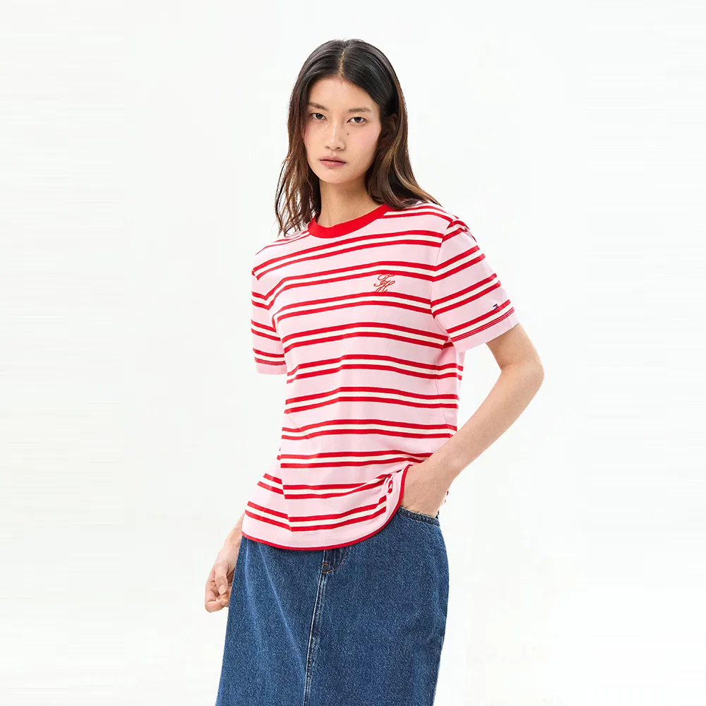 Женская розовая футболка-джерси с логотипом Script от Tommy Hilfiger Women