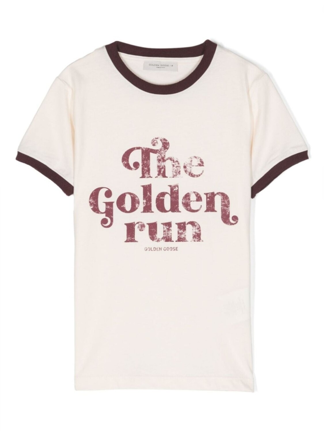 

Golden Goose Kids футболка с контрастной отделкой, нейтральный цвет