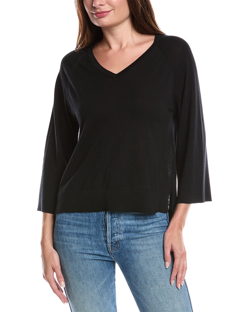 

Форте Кашемир Легкий свитер из смеси шелка и кашемира Forte Cashmere, черный