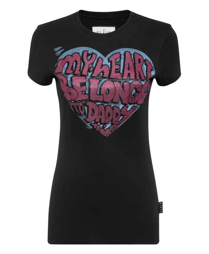 

Футболка, украшенная кристаллами. Philipp Plein, черный