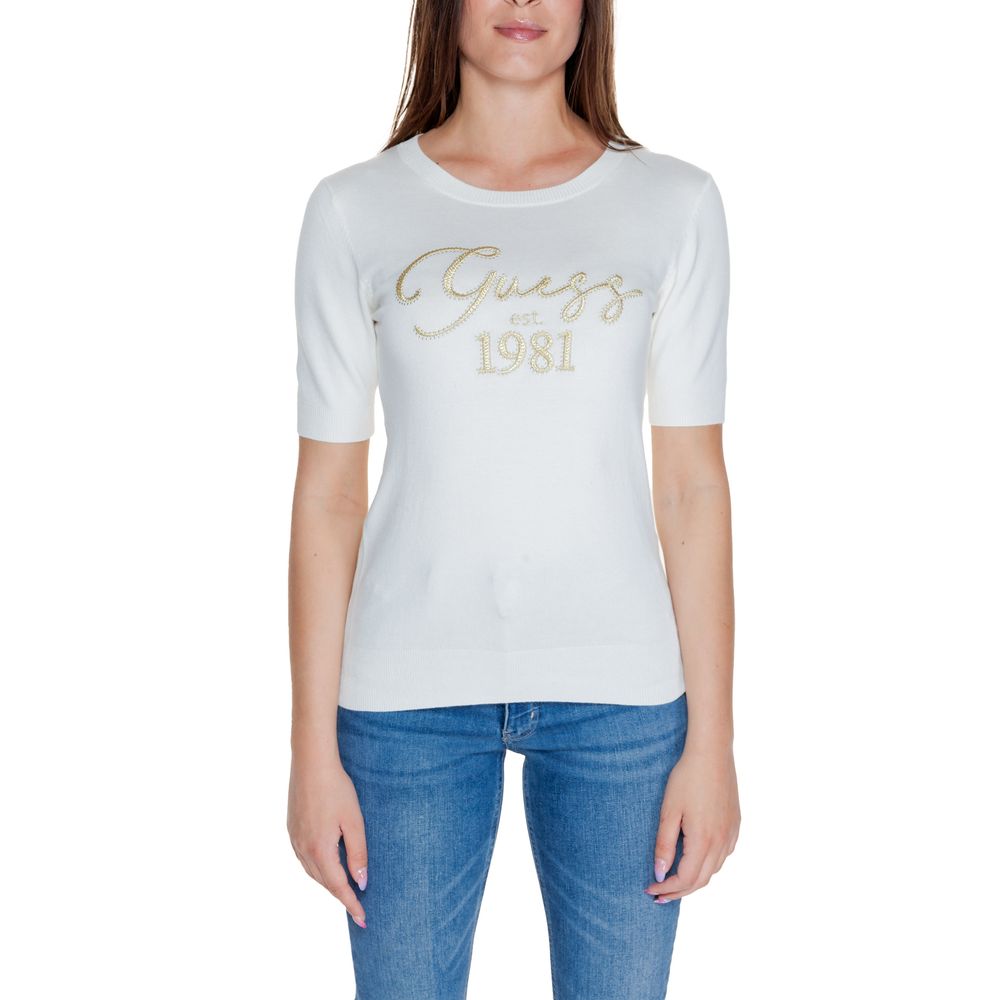 

Белые вискозные топ и футболка GUESS